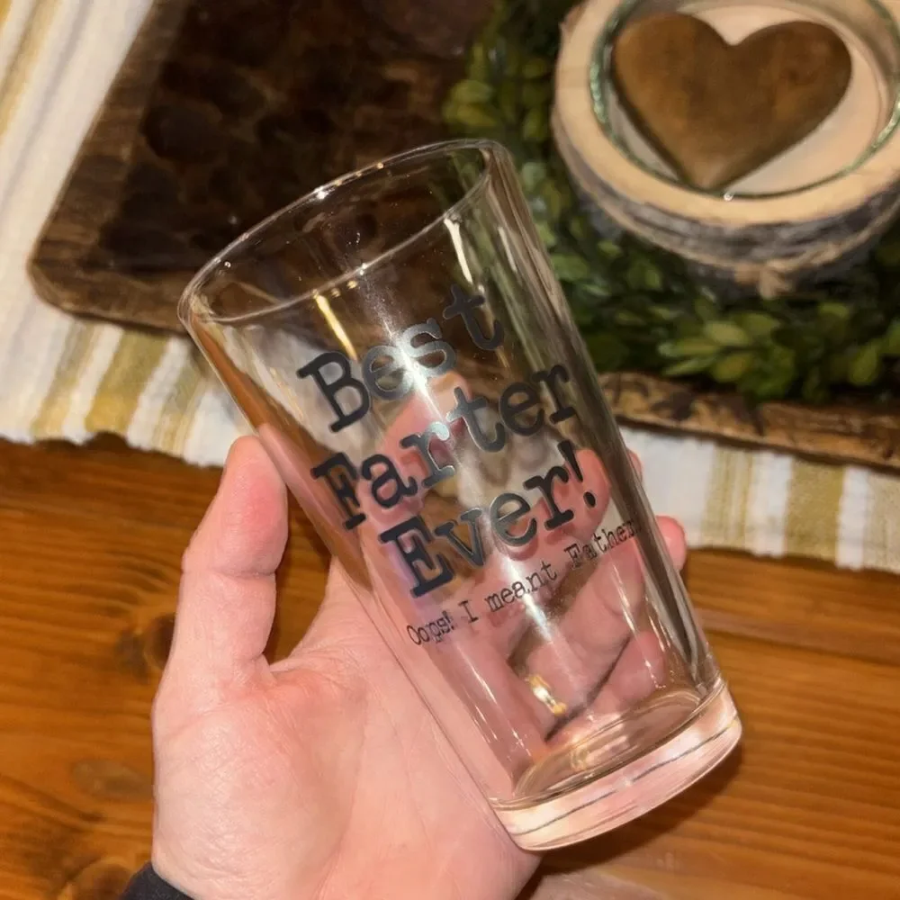 “Best “Farter” 💨 Ever” Novelty Beer Glass
